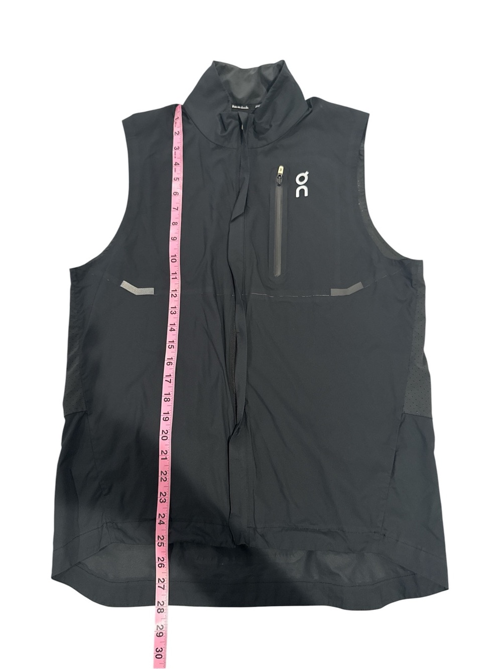 On Cloud Weather Vest Mens Large Black Lightweight Running Reflective Windproof